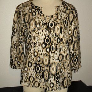 RUBY ROAD WOMAN'S BLOUSE TOP SHIRT 3/4 SLEEVE "L"